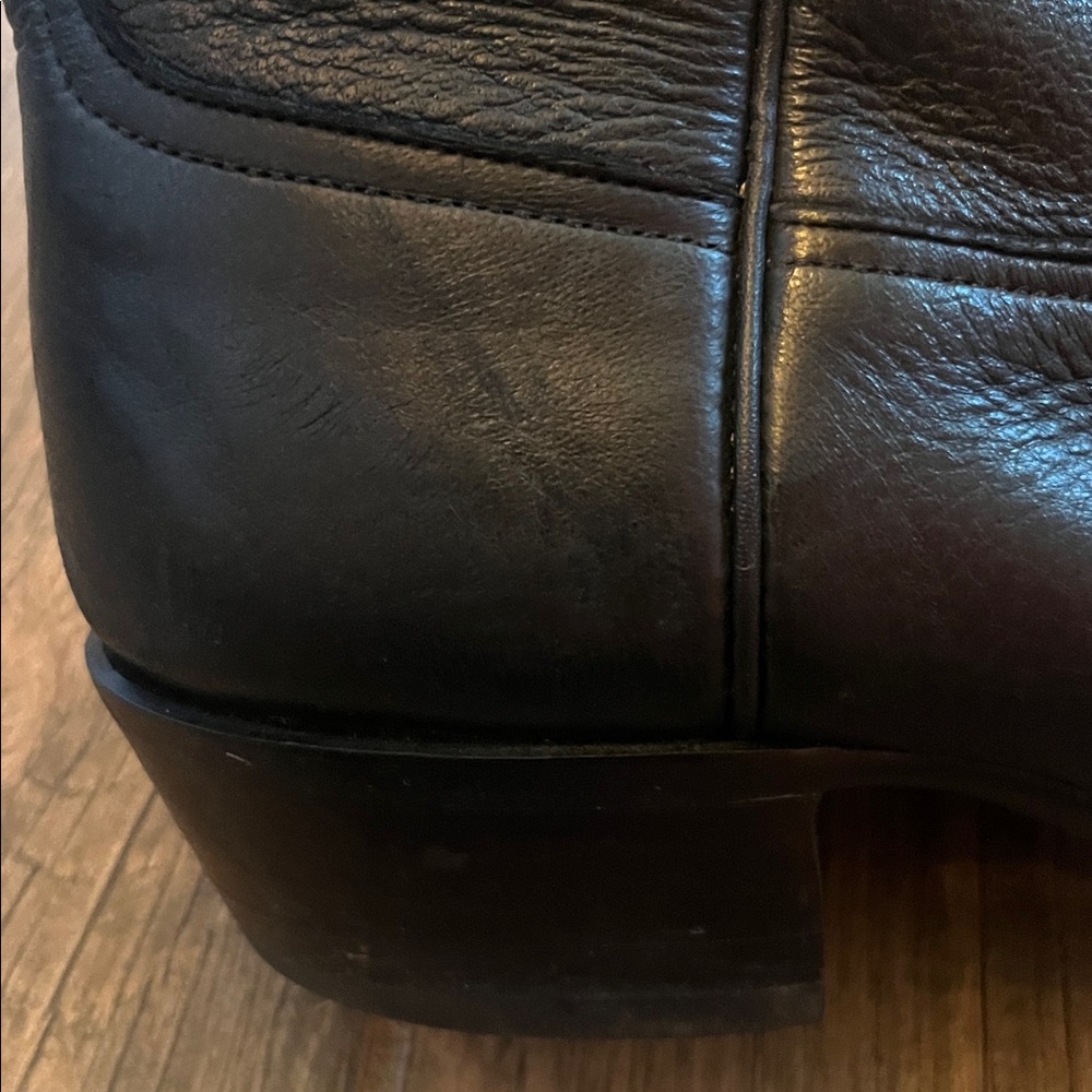 VINTAGE LARRY MAHAN Leather Cowboy Boots 11 D - Picture 13 of 15